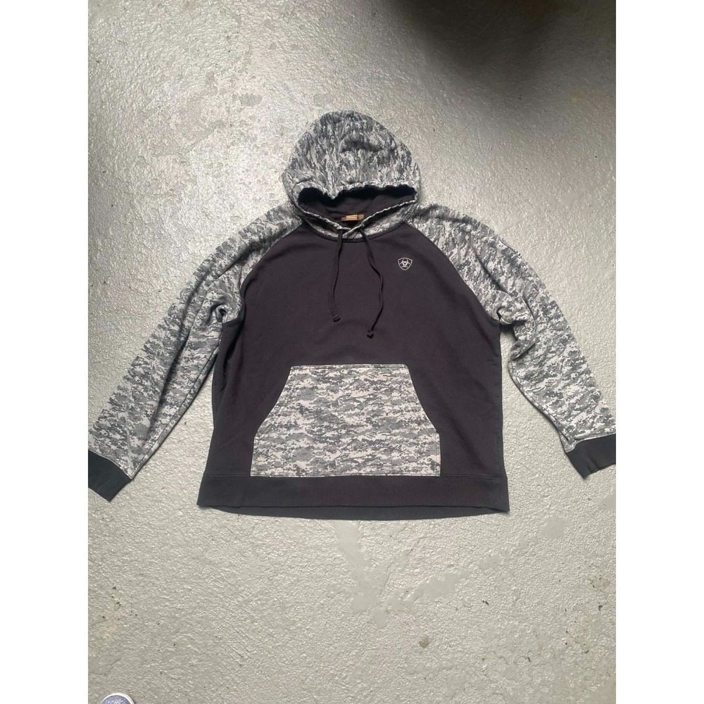 Ariat Mens Patriot Camo Hoodie Black/Grey Extra Large
